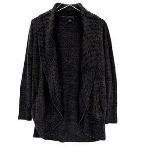 Barefoot Dreams Cozy Chic Lite Circle Cardigan XS/S Open Front Pockets Dark Gray